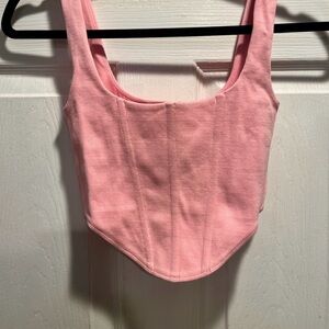 Princess Polly Pink Ribbed Top